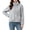 Gray, variant on CBASIHI Womens Thickened Fleece Sherpa Jackets- Loose Fit Fall Stand Collar Long Sleeve Casual Double Sided Zip Up Coat Sky Blue Size M-5XL