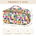 thumbnail image 4 of FORMRS Makeup Bag Travel Cosmetic Organizer for Women Fold Flat Zipper Pouch with Handle, Green Geometric, 4 of 8