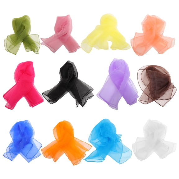 Himition 12Pcs Dance Square Scarves Show Movement Scarves Kids Performance Scarves