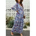 thumbnail image 5 of ZANKLEY Womens Casual Boho Floral Printed V Neck Long Sleeve Maxi Dress for Spring Summer Vacation, 5 of 10
