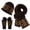 X5 Coffee, variant on Krdevn 3Pcs Knit Winter Hat Scarf Touch Screen Gloves Set Thermal Warm Accessory Kit for Men Women Outdoor Daily Wear,Navy