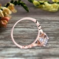 thumbnail image 4 of 1.50 Carat Wedding Ring Aquamarine Engagement Ring Round Cut Art Deco 10k Rose Gold Halo Design Anniversary Gift Personalized for Brides, 4 of 5