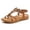 Brown, variant on Jane Wardrobe Women's Bohemian Rhinestone T-Strap Sandals, Low Wedge PU Casual Summer Comfort Shoes with Floral Gem Decor for Beach & Daily Wear, 1Pair, 36-42