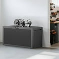 thumbnail image 2 of 90gal Outdoor Garden Plastic Storage Deck Box Chest Tools Cushions Toys Lockable Seat, 2 of 8