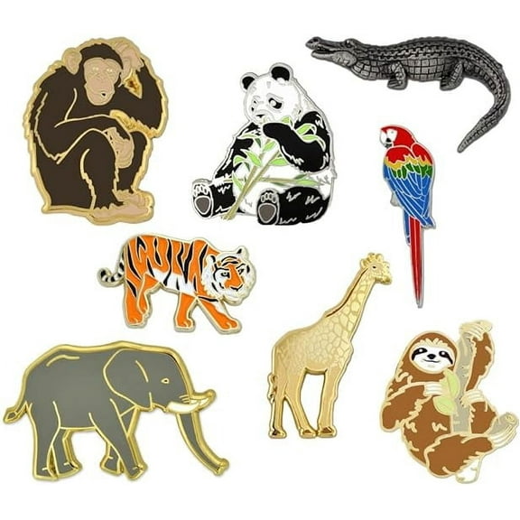 PinMart's Wild Animal Enamel Lapel Pin Set Gift