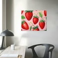 thumbnail image 3 of COMIO  Canvas Wall Art, Strawberry Fruit Watercolor Painting Red Pink Framed Paintings Print on Canvas Artwork for Bedroom Living Room Home Office Decoration, 12"x24", 3 of 4
