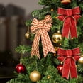 thumbnail image 1 of NUOLUX 5Pcs Red Fabric Christmas Bow Ornament for Tree Wreath Door Wall Holiday Decoration, 1 of 6