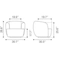 thumbnail image 3 of Govan Swivel Chair Brown Accent Chair, Modern Style, Shearling style fabric, Plywood, Indoor Living, 3 of 3