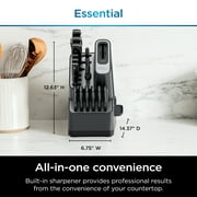 Ninja NeverDull Essential 14-Piece Knife System with Built-In Sharpener, Stain & Rust Resistant, K12014, Black