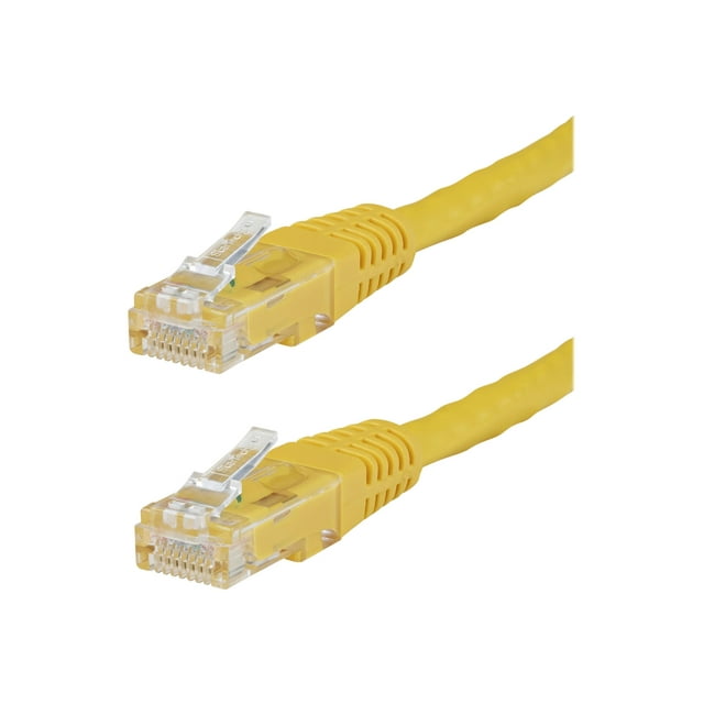 StarTech.com 4ft CAT6 Ethernet Cable, 10 Gigabit Molded RJ45 650MHz 100W PoE Patch Cord, CAT 6 10GbE UTP Network Cable with Strain Relief, Yellow, Fluke Tested/Wiring is UL Certified/TIA - Category 6 - 24AWG (C6PATCH4YL) - Patch cable - RJ-45 (M) to RJ-45 (M) - 4 ft - CAT 6 - molded - yellow