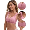 thumbnail image 3 of DARING DIVA Women's Lace Front Closure Push Up Wide Strap Bra L Pink, 3 of 6