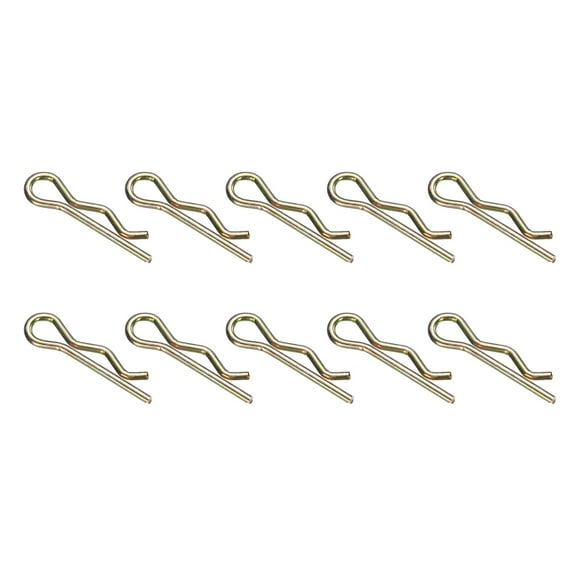 30Pack Hitch Pin Clip, 2.5x45mm Zinc-Plated Spring Steel Retaining R Clip, Gold