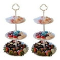 thumbnail image 2 of 2 pcs 3-Tier Hollow Cupcake Stands Fruit Plates for Wedding Baby Shower Birthday/Tea Party (Hollow white), 2 of 5