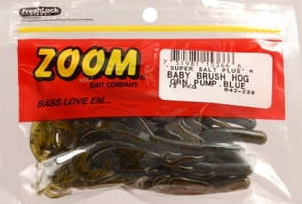 (2 pack) Zoom Baby Brush Hog 4'' Green Pumpkin Blue 12pk