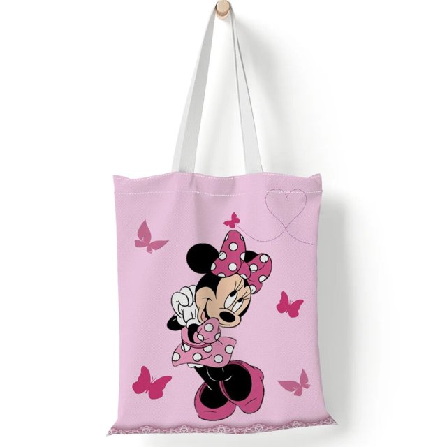 Bolsos de hombro con estampado de dibujos animados de Mickey Mouse para niños, bolso de lona de alta capacidad, Disney, Harajuku, Minnie, Daisy, Anime, regalos de cumpleaños