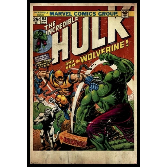 The Hulk & Wolverine Laminated & Framed Poster (24 x 36)