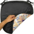 thumbnail image 6 of Dragonfly Chair Seating Cushion Set of 2, Uneven Big Repetitive Winged Bug 2 Pairs of Patched Wings Flying Orange Blobs, Seat Pads for Office with Anti-slip Backing, 16"x16", Multicolor, by Ambesonne, 6 of 7