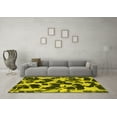 thumbnail image 3 of Ahgly Company Machine Washable Indoor Square Abstract Yellow Modern Area Rugs, 5' Square, 3 of 4