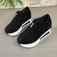 thumbnail image 6 of Womens Platform Loafers Sneakers High Heels Casual Shoes (Black 42), 6 of 8