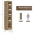 thumbnail image 5 of Open Box VAUXHILL & CO. Halston Narrow Bookcase, Adjustable Storage Shelving Unit, Oak, 5 of 13