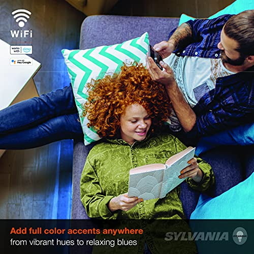 SYLVANIA Smart LED WiFi Bande Lumineuse Couleur, 6,5 Pieds, Dimmable, Compatible avec Alexa et Google Home Seulement - 1 Pack (75704)