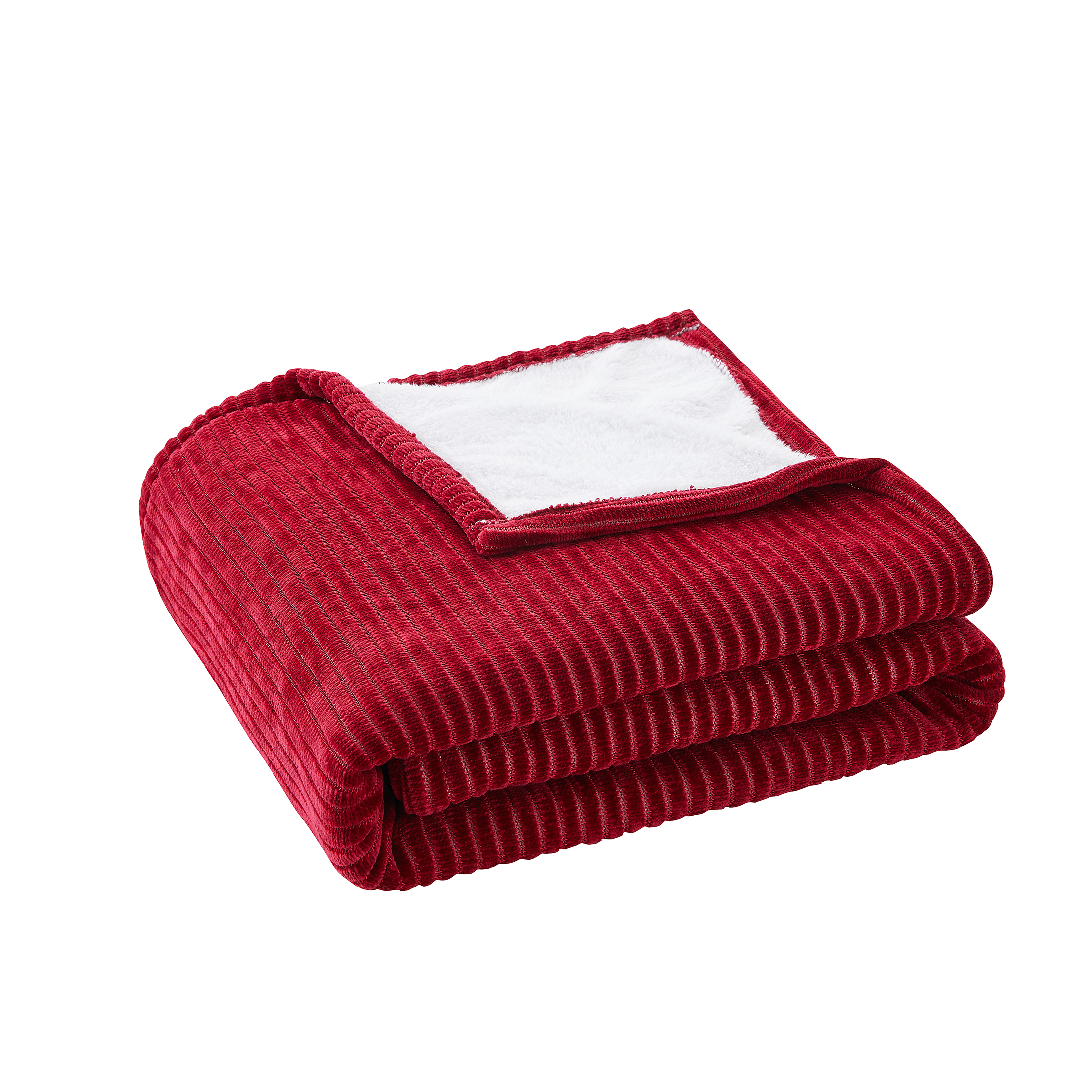 VCNY Home Chenille Burgundy Striped Polyester Reversible Throw, 50" x 60"