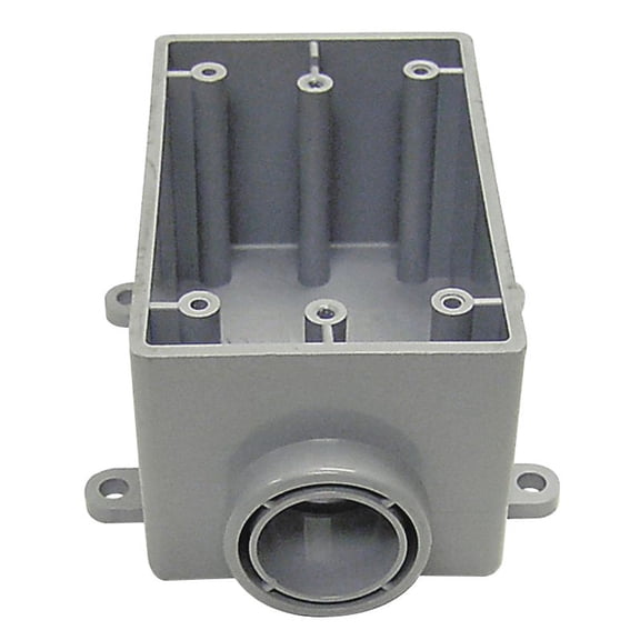 Cantex 5133365 Gray PVC 1-Gang Switch/Outlet FSE Exposed Electrical Box (1) 1-Inch Hub 2.85-Inch x 5.8-Inch x 2.69-Inch