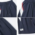 thumbnail image 3 of YLSDY Mens Athletic Shorts Solid Color Breathable Flowy Beach Sport Training Plus Size Loose Lounge Baggy Cropped Pants Navy XL, 3 of 5
