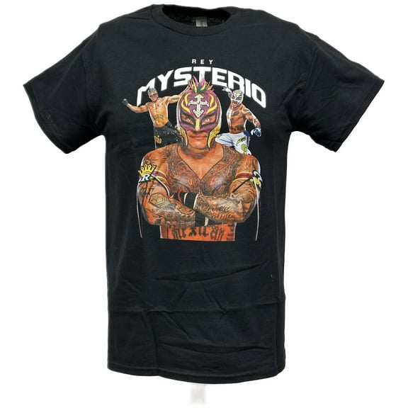 Rey Mysterio Three Pose Men's Black T-shirt