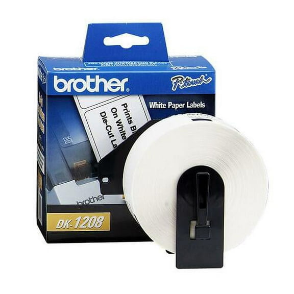 Brother DK1208 - Large Address Labels - 3.50" Width x 1.50" Length - 400 / Roll - Rectangle - Direct Thermal - White - Paper - 400 / Roll | Bundle of 10 Rolls