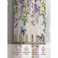 thumbnail image 6 of Spring Purple Flowers Sheer Curtains 84 Inch Length 2 Panels Set Window Treatments, Farmhouse Leaves Fences Burlap Rod Pocket Semi Curtains for Living Room/Bedroom/Kitchen Décor, 104"W x 84"L, 6 of 7