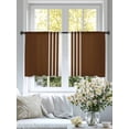 thumbnail image 5 of Brown White Stripe Semi Sheer Curtains 54 Inch Length 2 Panels Set, Modern Rustic Vertical Striped Sheer Kitchen Curtain Privacy Voile Window Curtain for Living Room Bedroom Rod Pocket Drapes, 5 of 7
