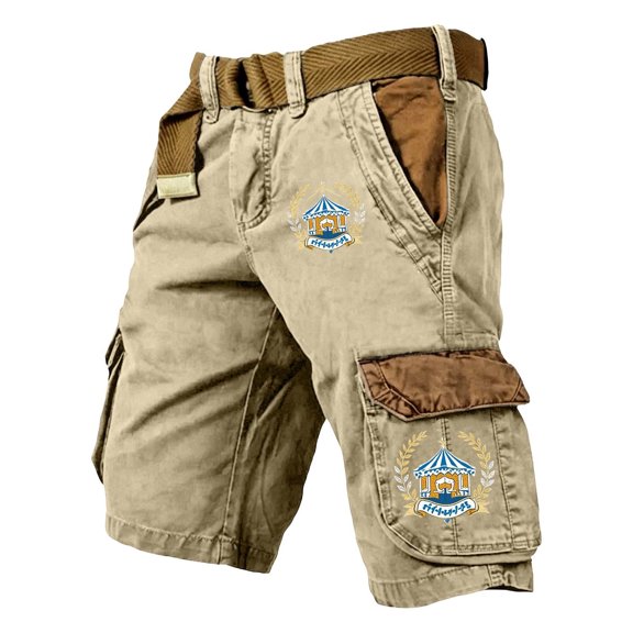Byoo Utility Cargo Shorts for Toddler Boy Printed Bavarian Bottoms Oktoberfest Holiday Bermudas