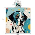 thumbnail image 2 of Spotted Dog Canvas Picnic Mat Waterproof Outdoor Blanket Portable Foldable Beach Mat Compact Sandproof Mat for Picnics, Camping, and Hiking - Large Size Blue Stripe Pattern, 2 of 6