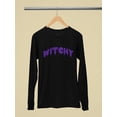 thumbnail image 3 of Witchy Drip Text Halloween Graphic Graphic - Women's Long Sleeve, 3 of 4