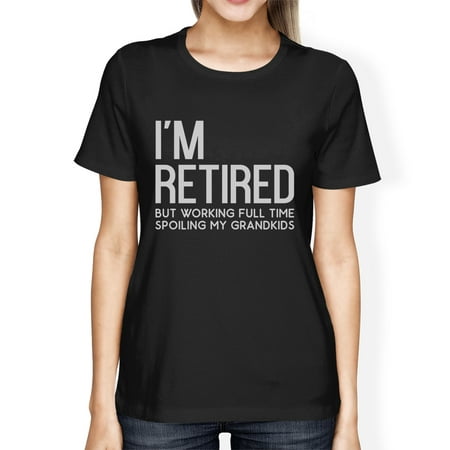 Retired Grandkids Womens Black Filial Comic Tee T-Shirt Best (Best Wife Beaters For Womens)