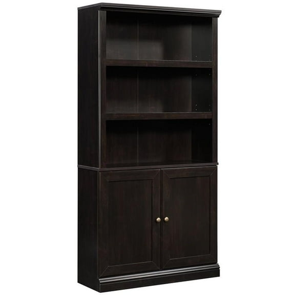 Pemberly Row 3-Shelf Modern Engineered Wood Bookcase in Estate Black