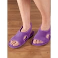thumbnail image 3 of Terry Memory Foam Slipper, Moisture Wicking Upper, 100% Polyester, Durable Rubber Outsole, Non-Slip, Womens Fashion - Size Large, Lavendar, 3 of 4