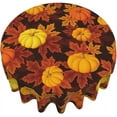 thumbnail image 3 of Fall Pumpkin Tablecloth 60 Inch Round Autumn Thanksgiving Table Cloth Dust-Proof Wrinkle Resistant Rustic Tablecloth for Holiday Kitchen Dining Room Party Picnic Indoor Outdoor, 3 of 6