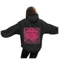thumbnail image 5 of gibobby Women Solid Basic Fleece Letter Loose Hoodie Sweatshirt Long Sleeve Kangaroo Pocket Drop Shoulder Pullovers Top,2XL, 5 of 6