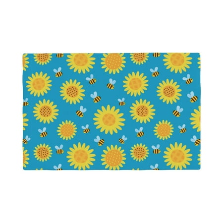 

Placemats Set Of 4 / 6 Bee Sunflower Placemats For Dining Table Indoor/Outdoors Heat Resistant Washable Placemats 18 X 12