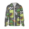 thumbnail image 2 of Uemuo Cartoon Dinosaurs Pattern Women's Full Zip UPF 50+ Sun Protection Hoodie Jacket Long Sleeve Sun Shirt Hiking Outdoor Performance with Pockets-Large, 2 of 9
