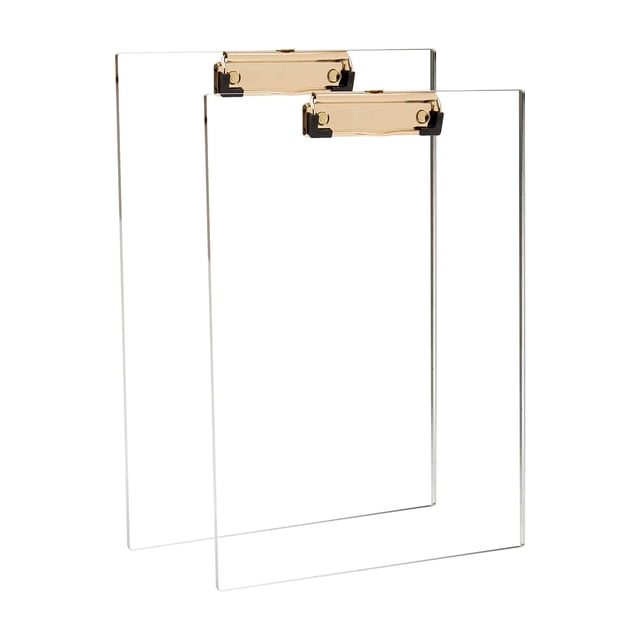 Portapapeles acrílico EXPUTRAN 2 piezas 23 x 30 cm con clip dorado
