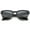 Matte Black-Black / Smoke, variant on sunglassLA - Contemporary Wide Temple Keyhole Nose Bridge Half-Frame Sunglasses - 54mm