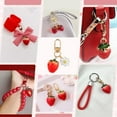 thumbnail image 5 of 4 llaveros de fresa con diseño de margaritas y fresas, accesorios decorativos para mujer., 5 of 5