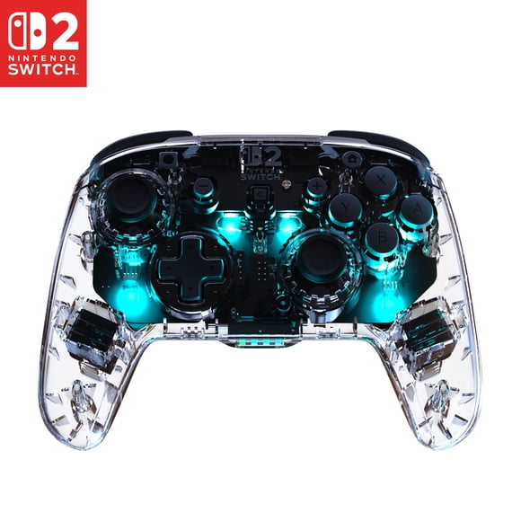 Turtle Beach Afterglow Wireless RGB Gaming Controller (Clear) - Officially Licensed for Nintendo Switch 2, Nintendo Switch - Customizable Lighting, RBG, TMR Sticks