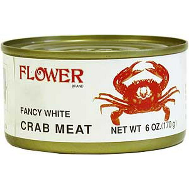Flower Canned Fancy White Crab Meat, 6 Oz, 24 Ct