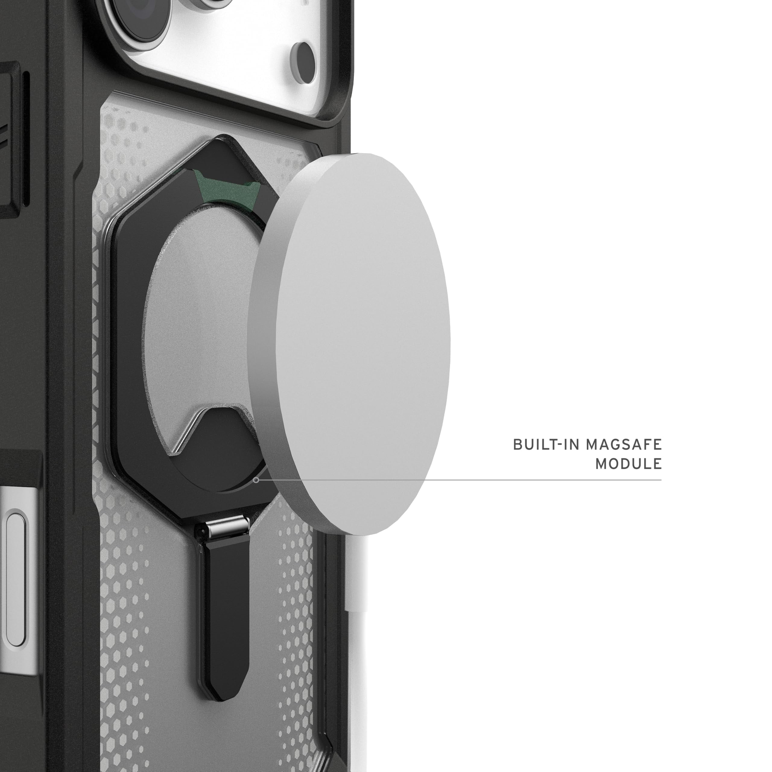 UAG iPhone 17 Pro Max Case with Kickstand Plasma XTE - Compatible with MagSafe Transparent Military Grade Protective Cover, Black/Clear