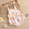 thumbnail image 2 of Newborn Infant Baby Girls Strap Sleeveless Romper Floral Sun Print Bodysuit Bubble One Piece Outfits Summer Clothes, 2 of 7