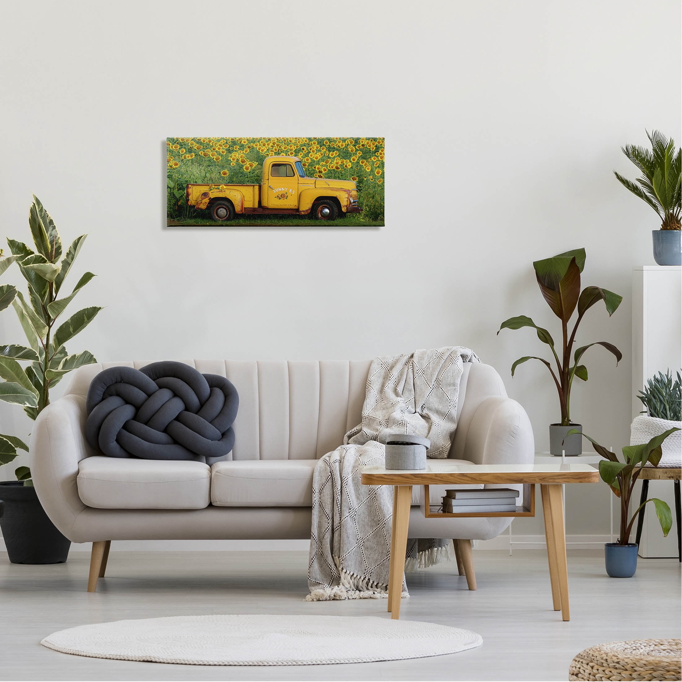 Stupell Industries Yellow Sunflower Field Truck Photograph Gallery Wrapped Canvas Print Wall Art, Design by Carrie Ann Grippo-Pike